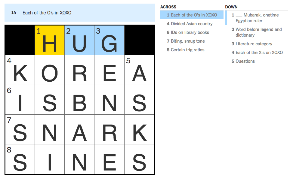 Doing the NY Times Crossword Puzzle