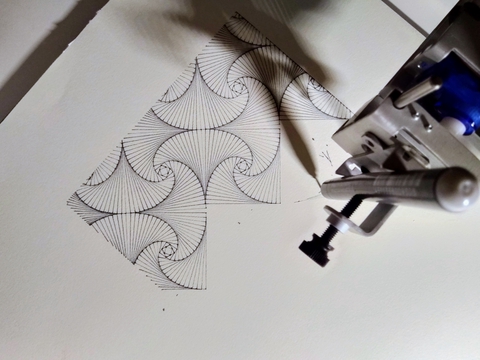 plotter drawing of nested geometric shapes